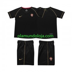 Camisola Portugal Retro Criança Equipamento Segundo 2006 Manga Curta